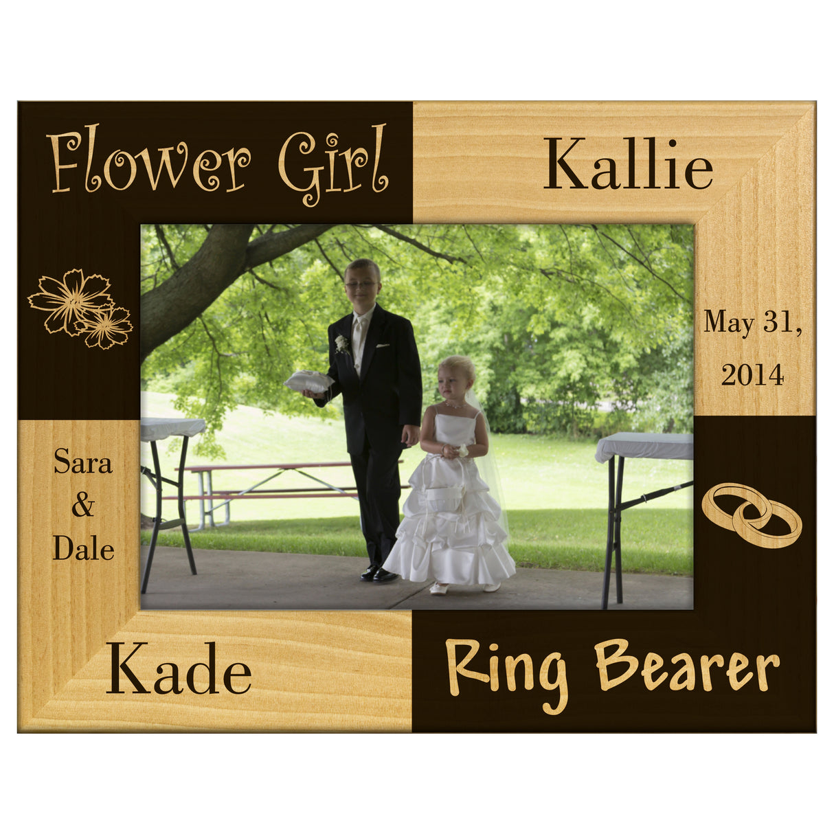 Engraved Alderwood Frame - A-FRM_-8-0019 - Flower Girl and Ring Bearer