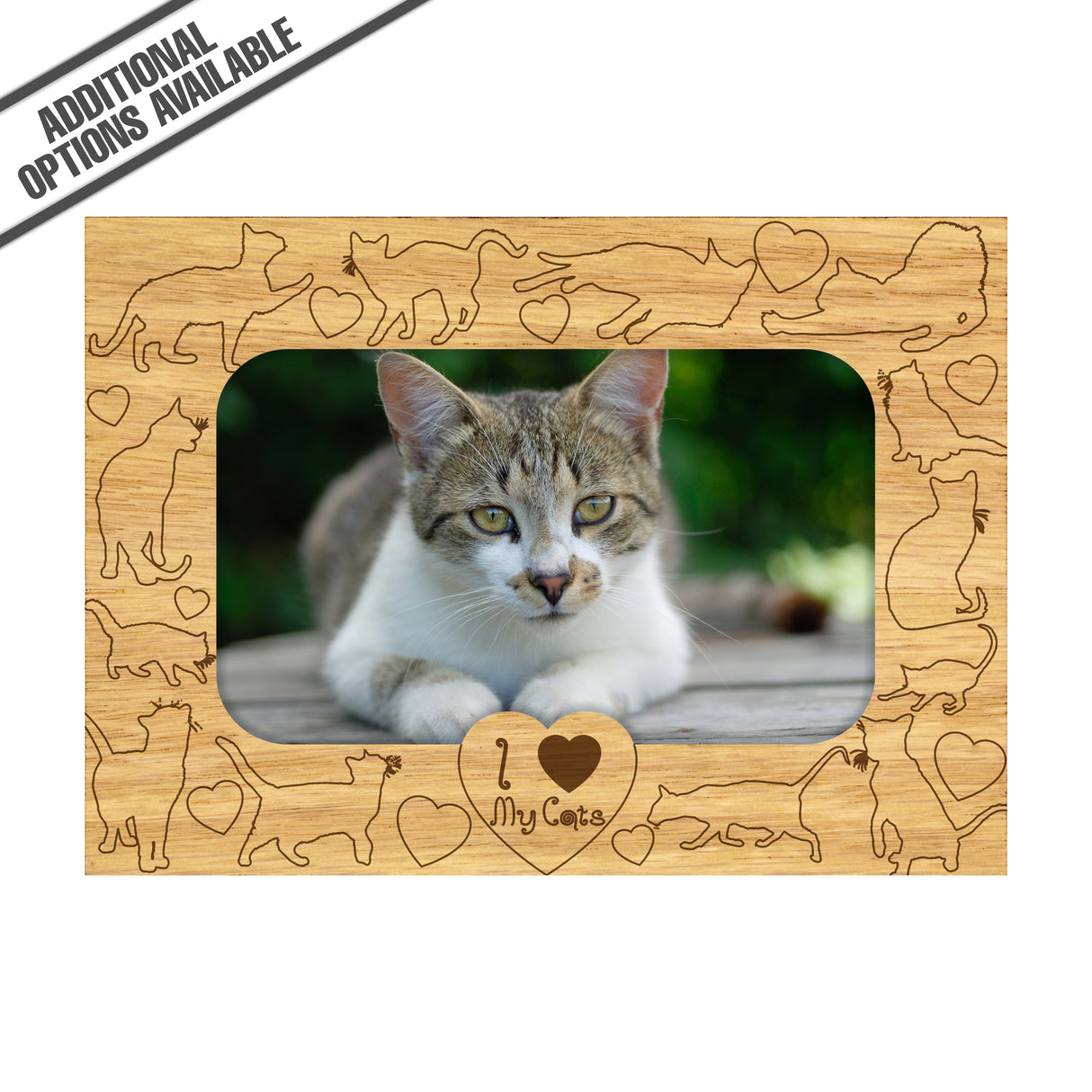 FW Engraved Wood Matte - F-MAT_-5-0281 - Cats Silhouettes