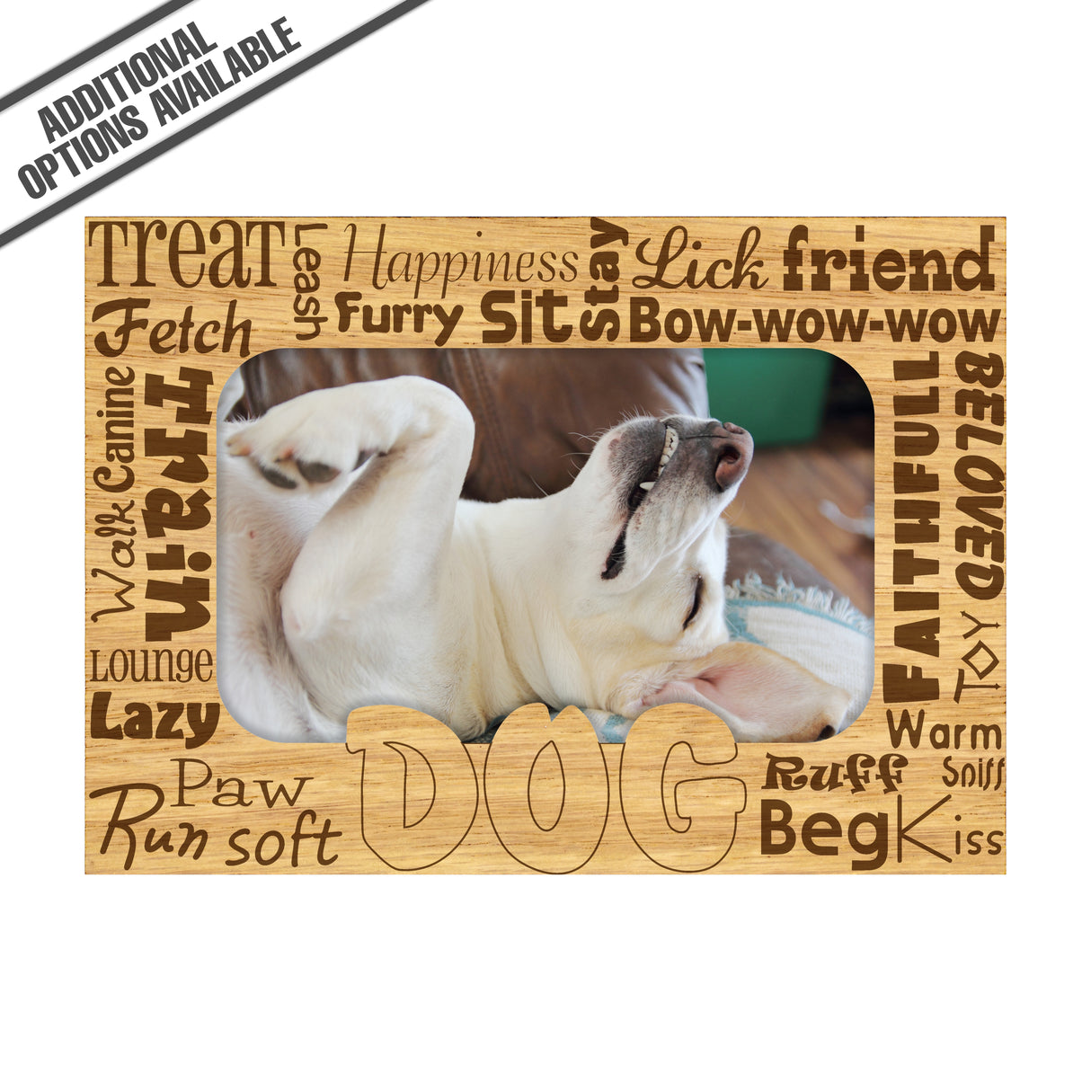 FW Engraved Wood Matte - F-MAT_-5-0286 - Dog Words