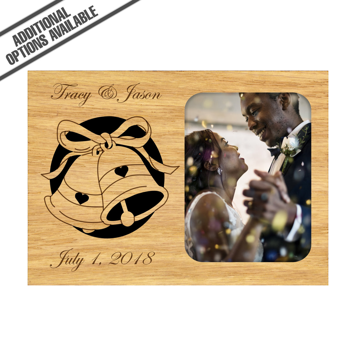 FW Engraved Wood Matte - F-MAT_-8-0062 - Wedding Bells