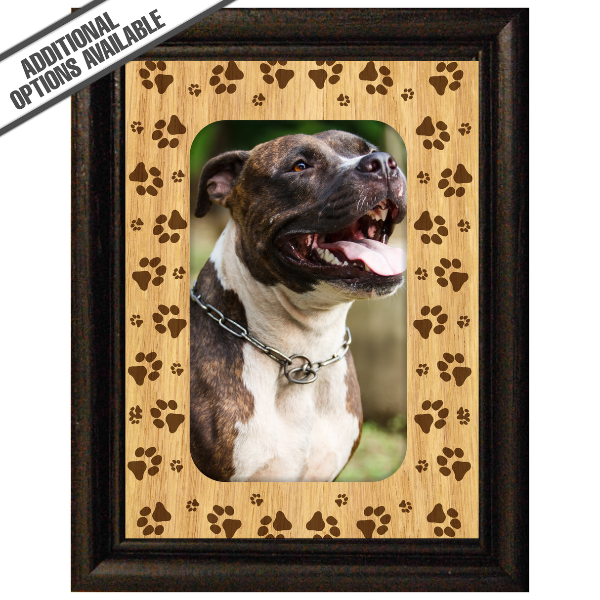 FW Engraved Wood Matte - F-MAT_-5-0161 - Dog Paws