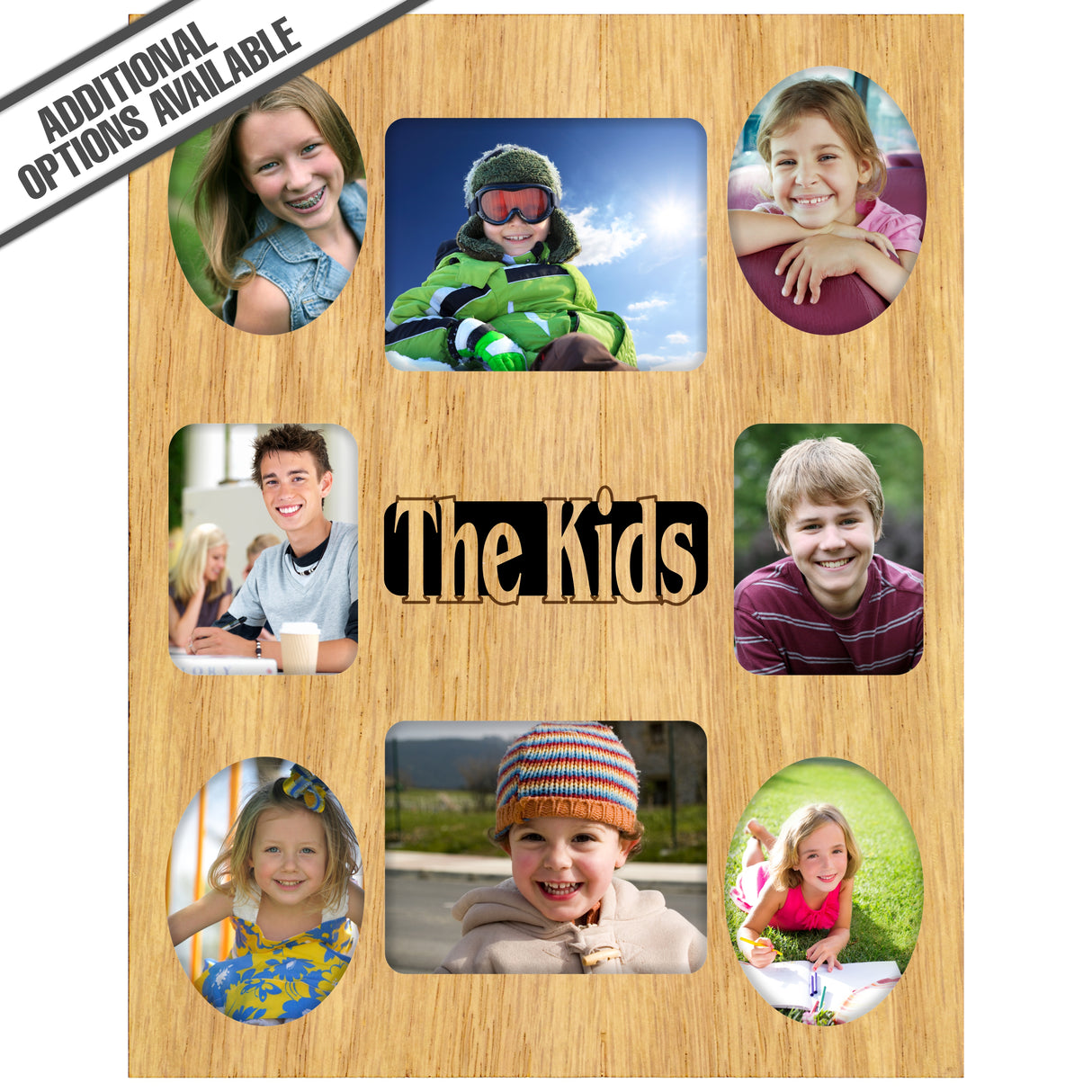 FW Engraved Wood Matte - F-MAT_-6-0150 - The Kids - Photo Collage