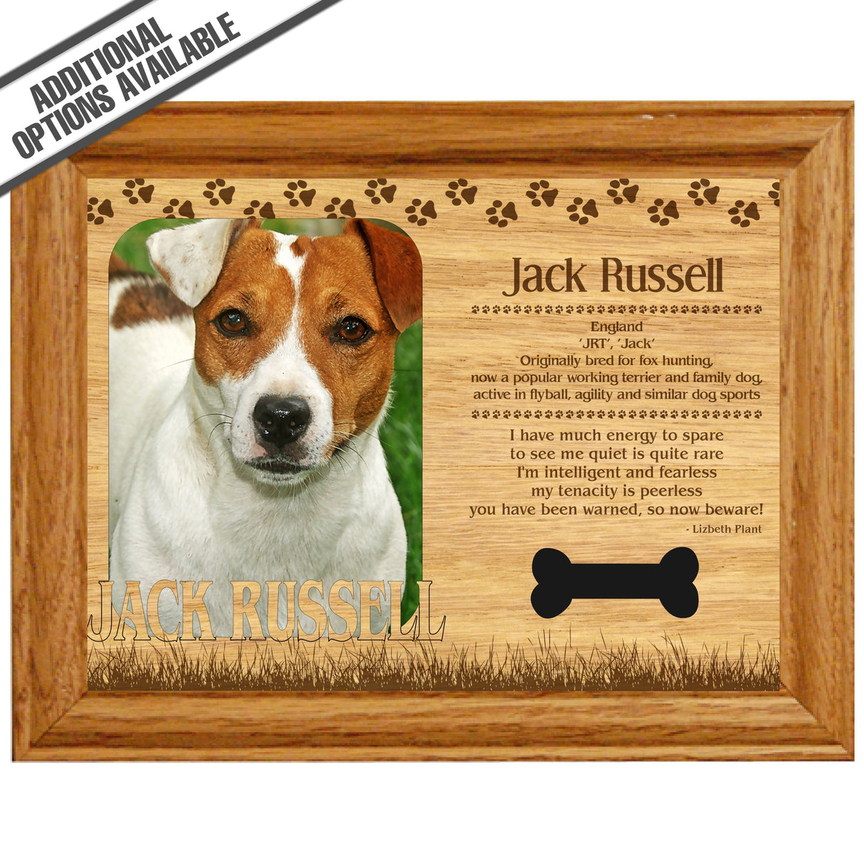 FW Engraved Wood Matte - F-MAT_-20-0097 - Jack Russell - Dog Profile