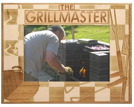 Grill engraved photo frame, grilling photo