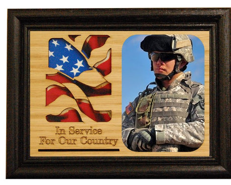 Celebrate your love and pride in this great nation with this frame and matte insert. This 5x7 frame is available in oak or black and features openings for 4 pictures.