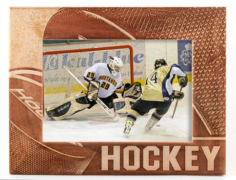 Custom sport photo frame, wooden hockey frame