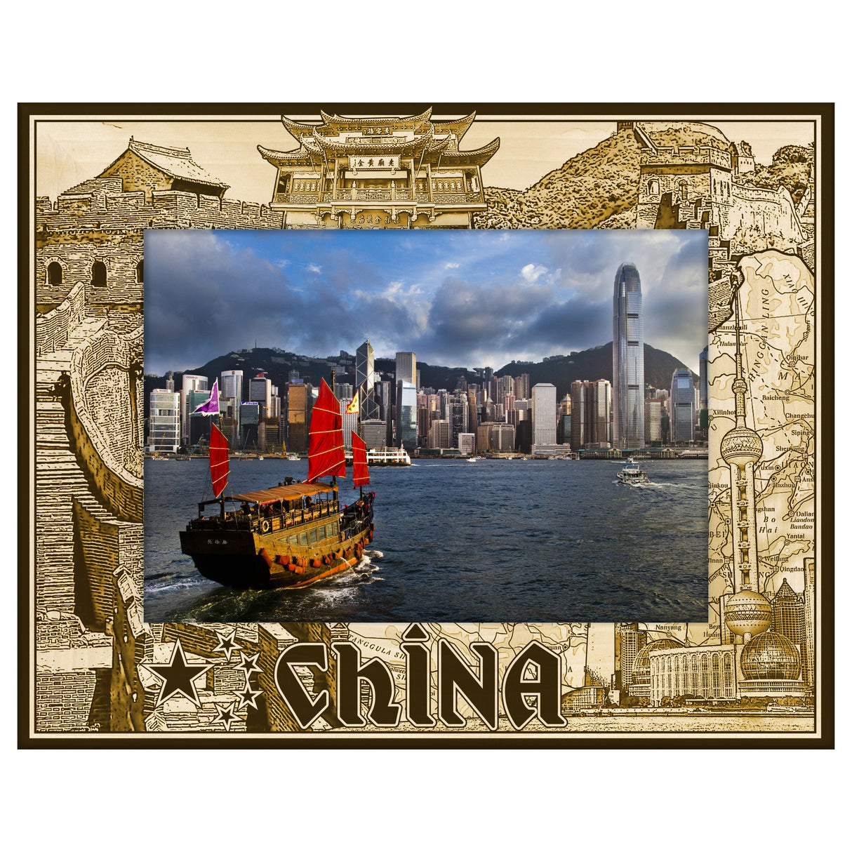 China Great Wall Pearl Tower Destination Collage