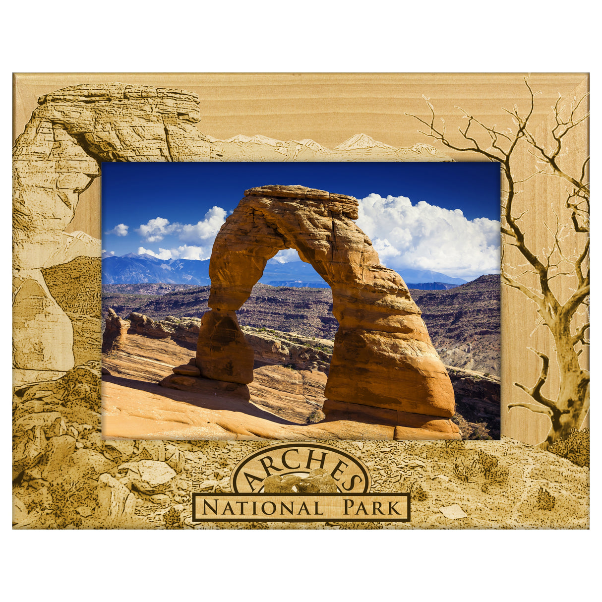 Engraved Alderwood Frame - A-FRM_-1-0152 - Arches National Park Delicate Arch