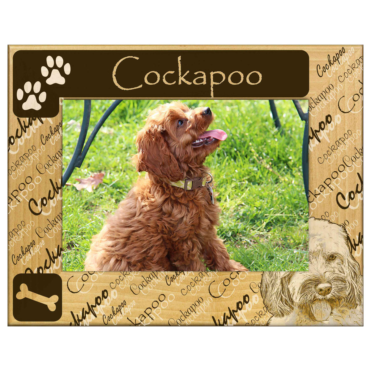 Cockapoo Engrave Engraved Alderwood Frame - A-FRM_-19-0057 - Cockapoo – GiftWorksPlus
