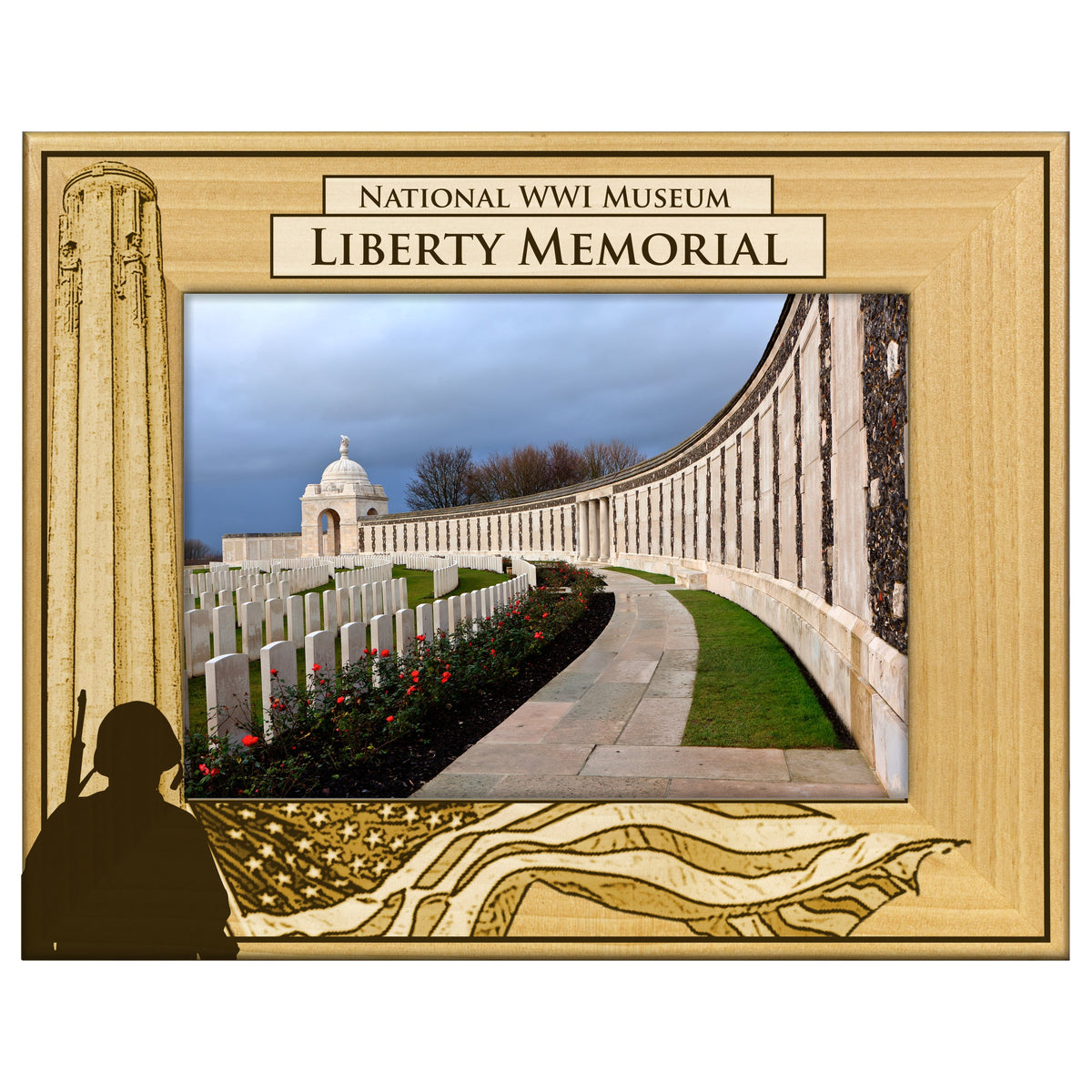 Engraved Alderwood Frame - A-FRM_-3-0291 - Liberty Memorial – GiftWorksPlus