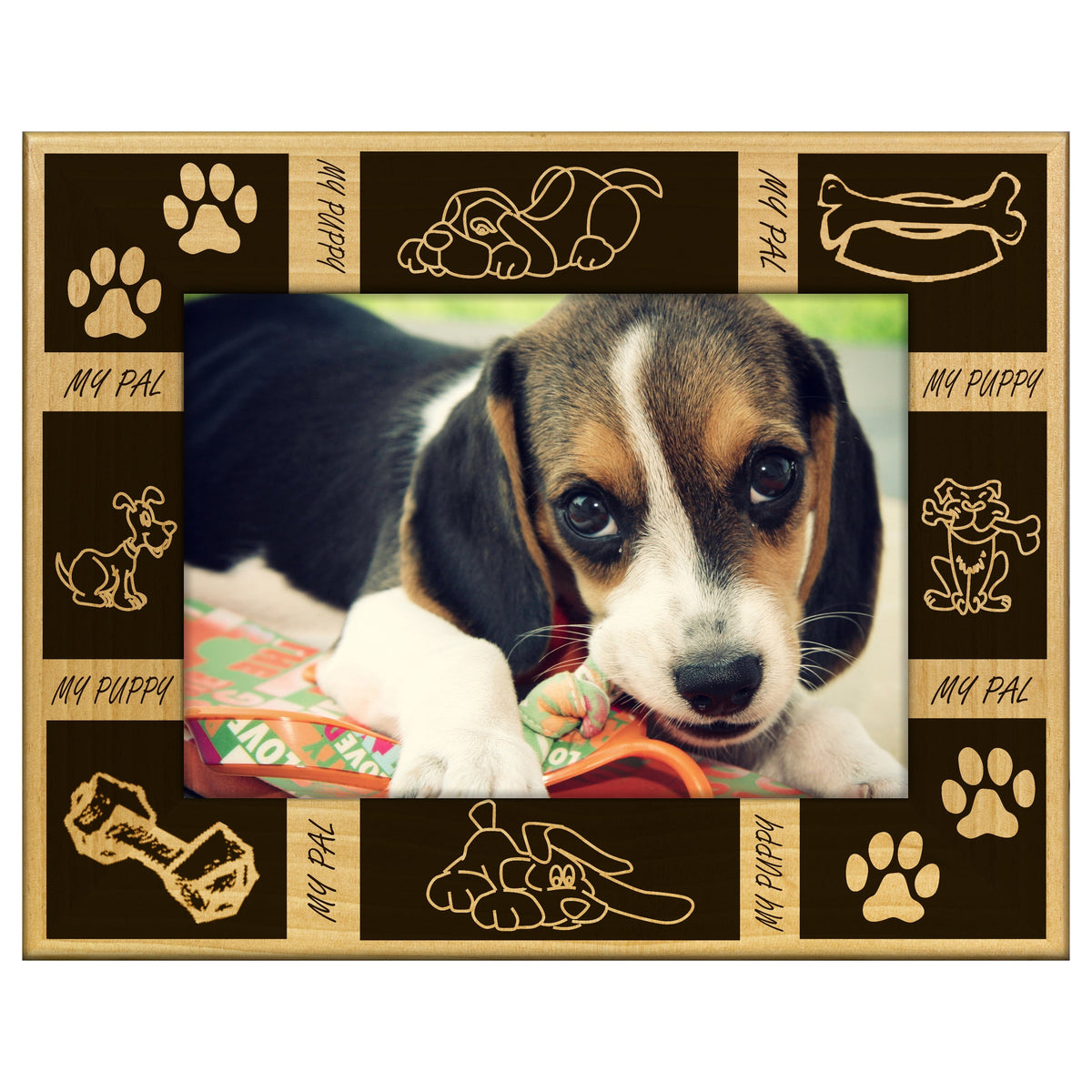 Frame Ico Dog Engraved Alderwood Frame - A-FRM_-5-0072 - Dog Icon Squares – GiftWorksPlus