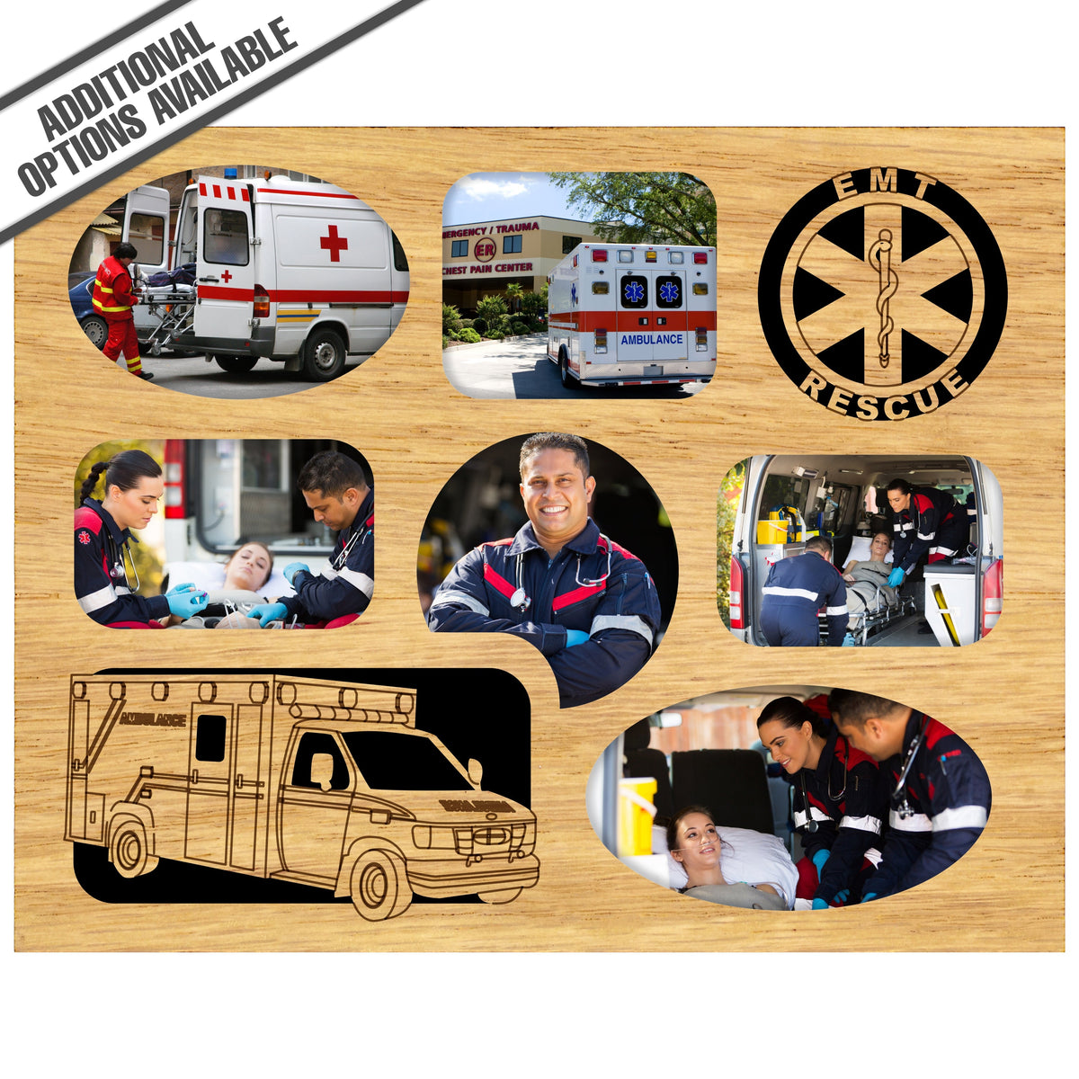 FW Engraved Wood Matte - F-MAT_-15-0035 - Ambulance - EMT - Photo Coll ...