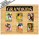 FW Engraved Wood Matte - F-MAT_-6-0183 - Grandkids - 6 Names