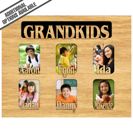 FW Engraved Wood Matte - F-MAT_-6-0183 - Grandkids - 6 Names