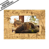 FW Engraved Wood Matte - F-MAT_-5-0283 - Cat and Butterfly