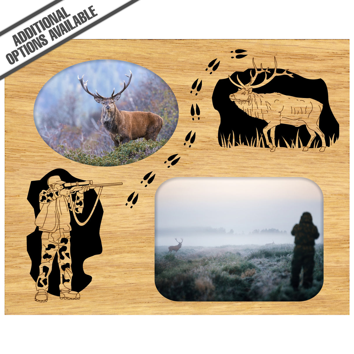 FW Engraved Wood Matte - F-MAT_-7-0035 - Rifle Hunting Elk - 2 Photos