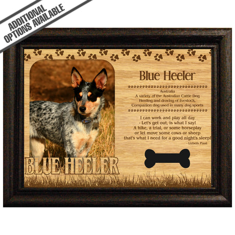 FW Engraved Wood Matte - F-MAT_-20-0027 - Blue Heeler  - Dog Profile