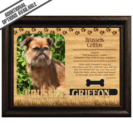 FW Engraved Wood Matte - F-MAT_-20-0040 - Brussels Griffon - Dog Profile
