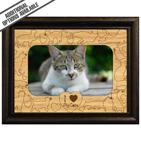 FW Engraved Wood Matte - F-MAT_-5-0281 - Cats Silhouettes