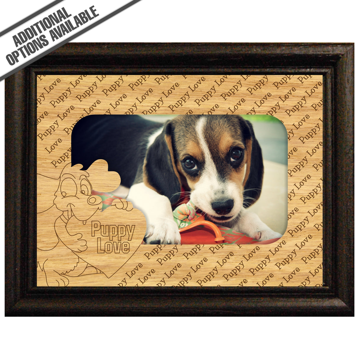 FW Engraved Wood Matte - F-MAT_-5-0287 - Puppy Love