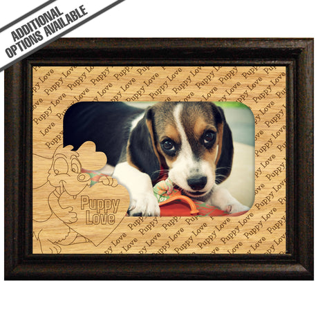 FW Engraved Wood Matte - F-MAT_-5-0287 - Puppy Love