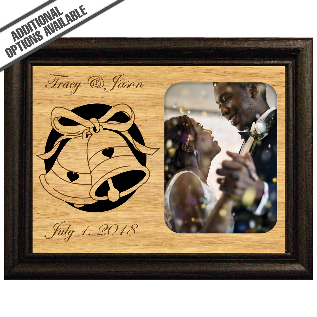 FW Engraved Wood Matte - F-MAT_-8-0062 - Wedding Bells