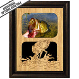 FW Engraved Wood Matte - F-MAT_-7-0213 - Fish - Bass