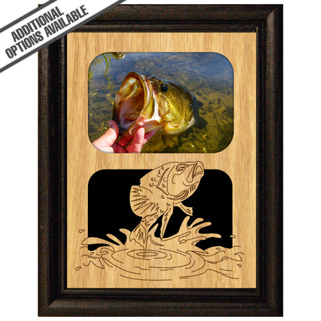 FW Engraved Wood Matte - F-MAT_-7-0213 - Fish - Bass