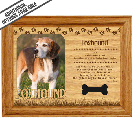 FW Engraved Wood Matte - F-MAT_-20-0074 - Foxhound - Dog Profile