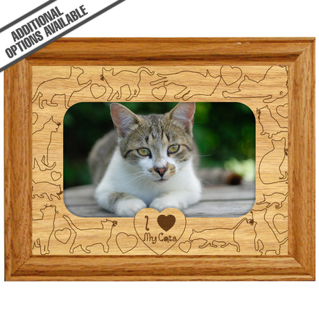 FW Engraved Wood Matte - F-MAT_-5-0281 - Cats Silhouettes