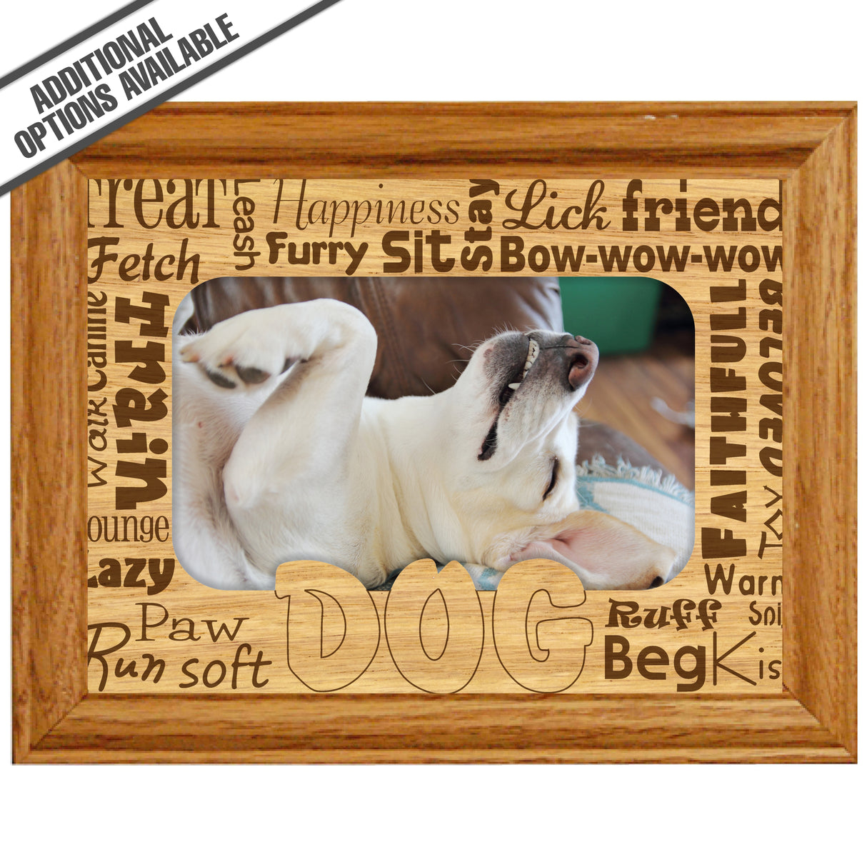 FW Engraved Wood Matte - F-MAT_-5-0286 - Dog Words