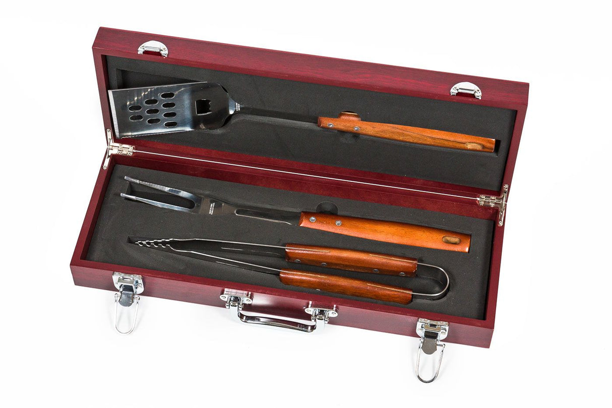 3-Piece BBQ Set - Rosewood Gift Case