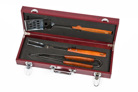 3-Piece BBQ Set - Rosewood Gift Case