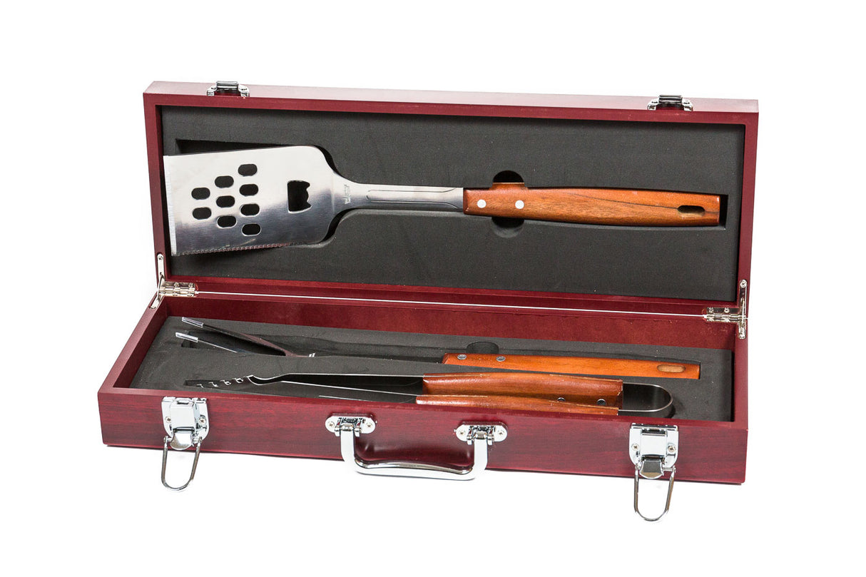 3-Piece BBQ Set - Rosewood Gift Case