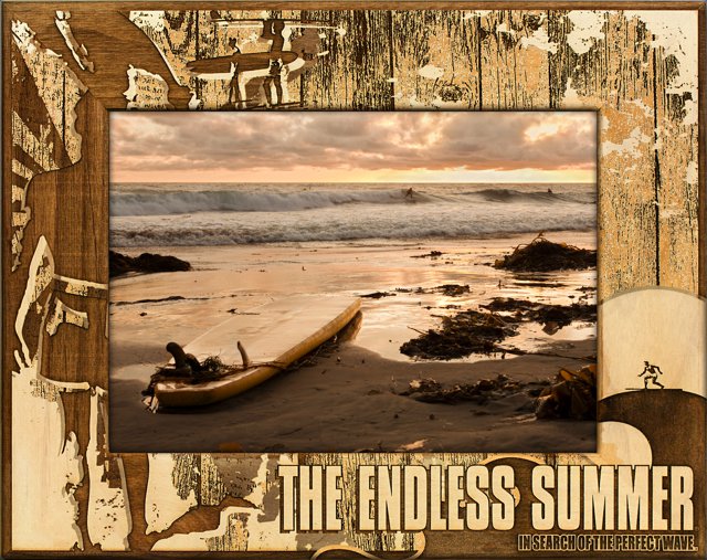 The Endless Summer Beachwood Surfer Silhouettes Picture Frame