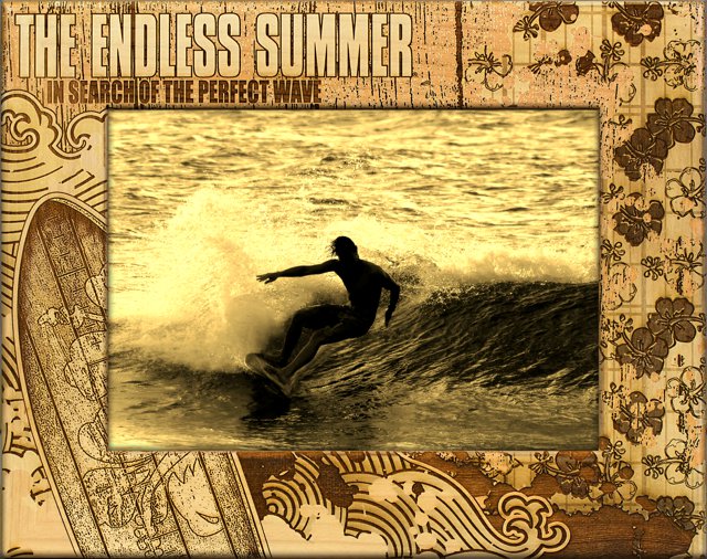 The Endless-Summer Surfboard Hibiscus Picture Frame