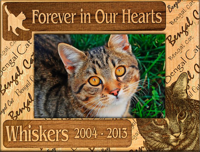 Bengal Cat Forever in Our Hearts - Memorial Pet Frame