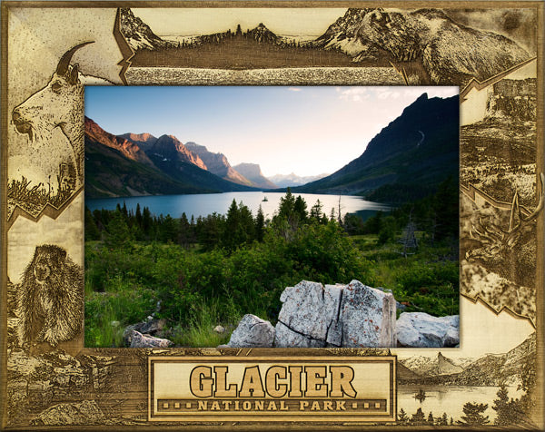 Glacier National Park Wildlife Collage - Photo Frame