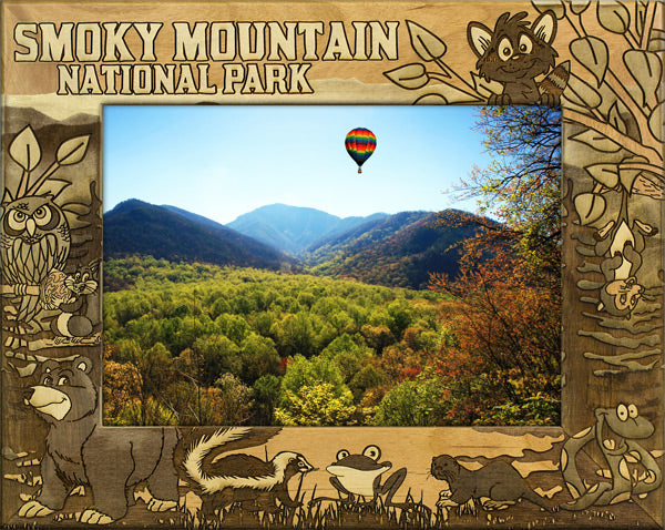 Smoky Mountain National Park Cartoon Wildlife Picture Frame