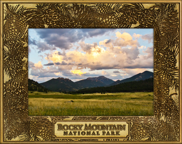 Rocky Mountain National Park Pine Cone Border Picture Frame