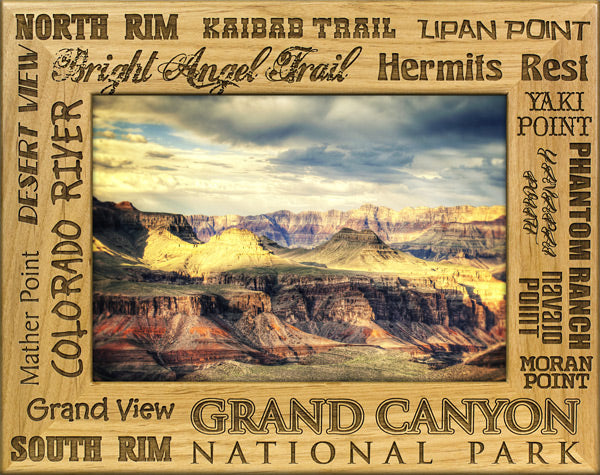 Grand Canyon National Park Destination Fonts Picture Frame