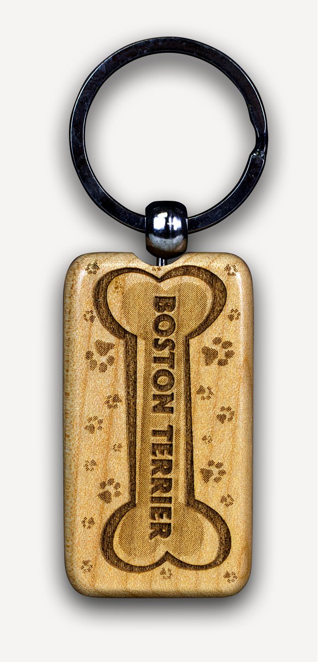 Bone and Paws - Boston Terrier - Dog Keychain