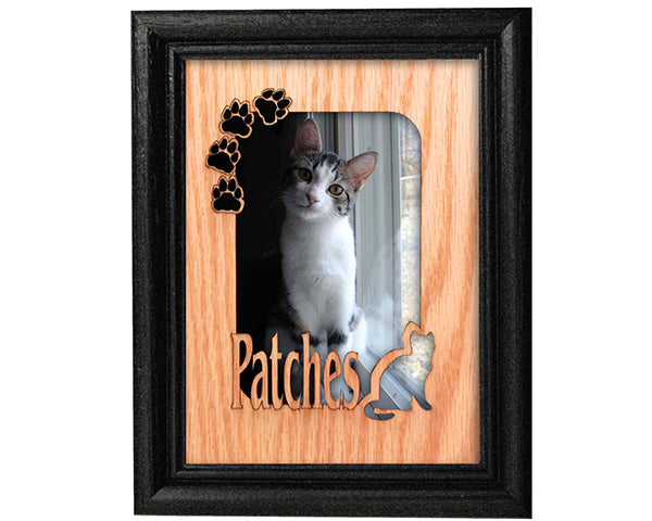 Cat Name and Paws Frame (Left)