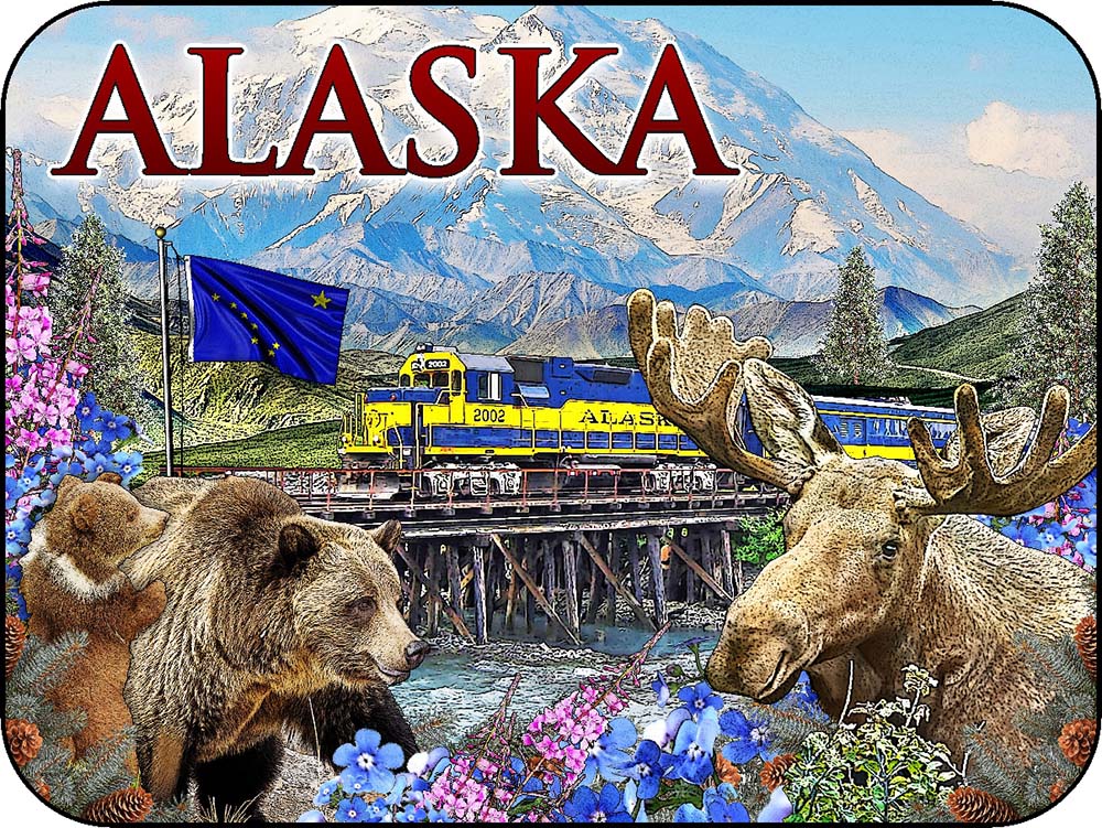 Alaska Train & Mountainscape