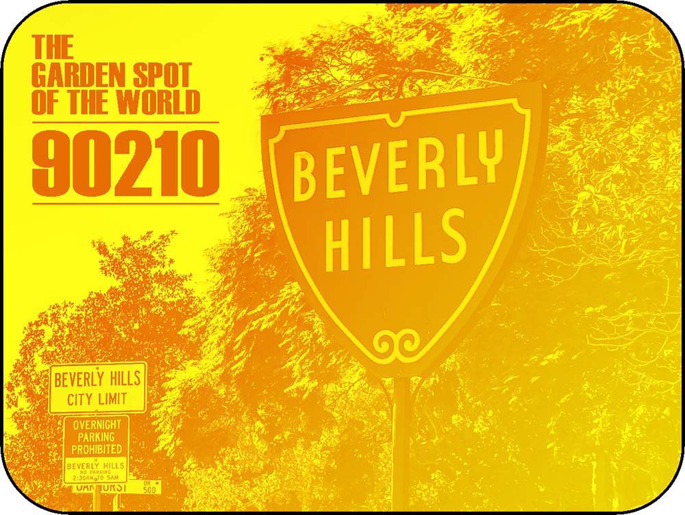 Los Angeles California Beverly Hills Yellow Sun Faded