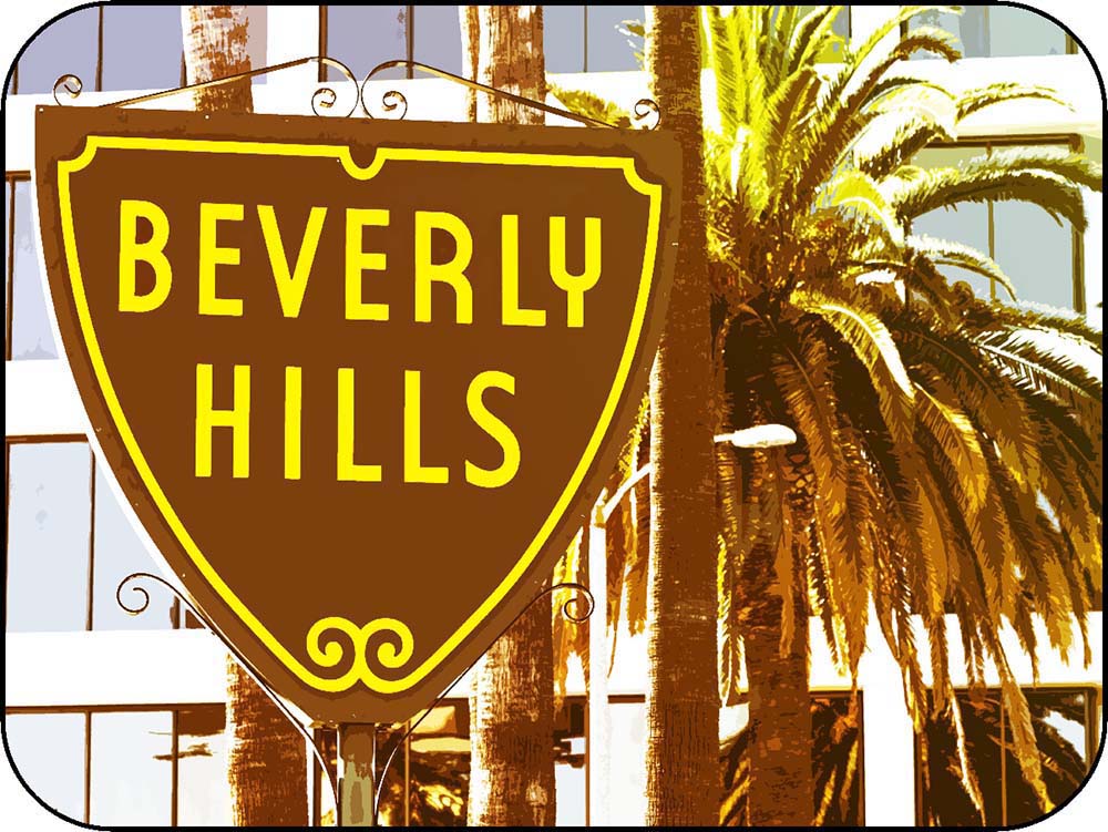 Lo Angeles California Beverly Hills Sun Stained