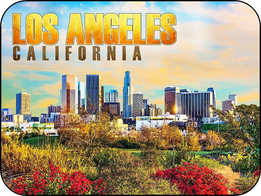 Los Angeles California Flower Skyline