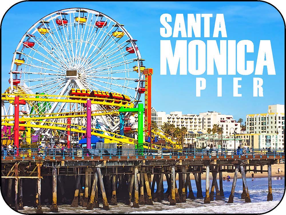 Los Angeles California Santa Monica Pier Blue Skies