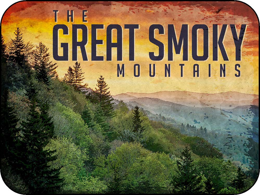 The Great Smoky Mountains Sunset Painting Style