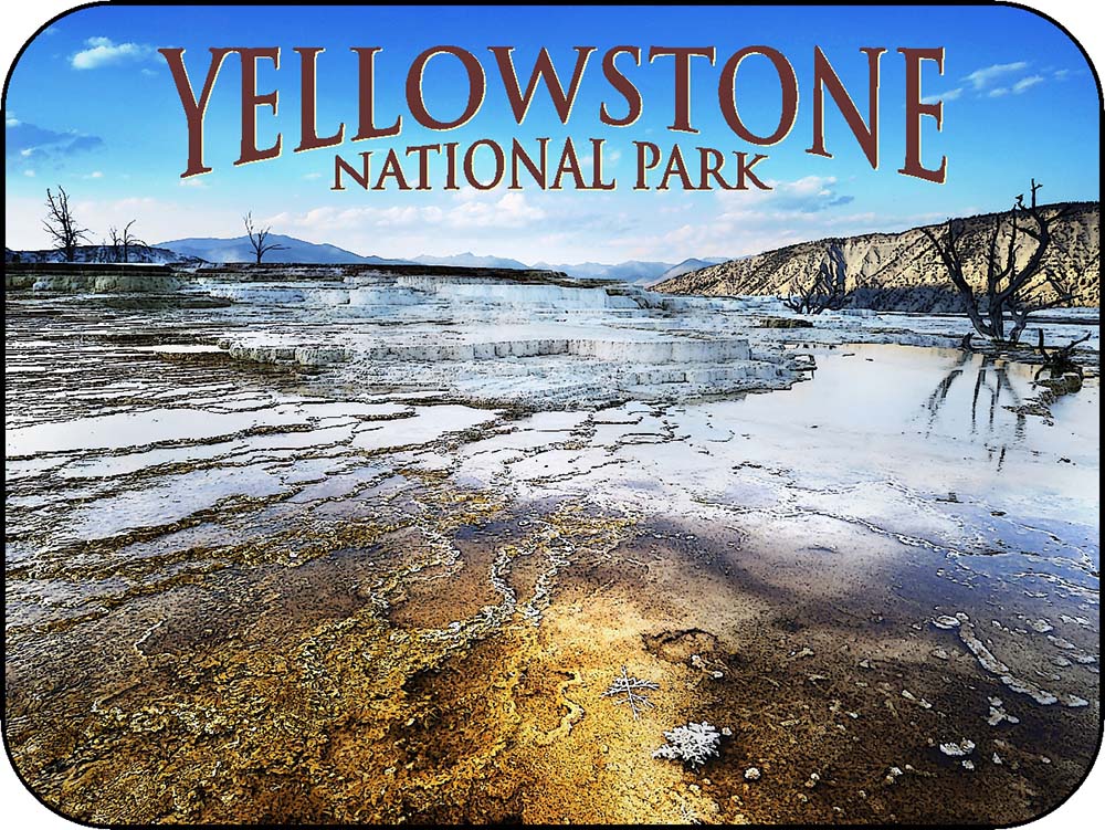 Yellowstone Mammoth Hot Springs Blue Sky